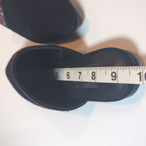 Johnny Was Embroidered Slip On Black Mules Size 7 - Picture 10 of 11